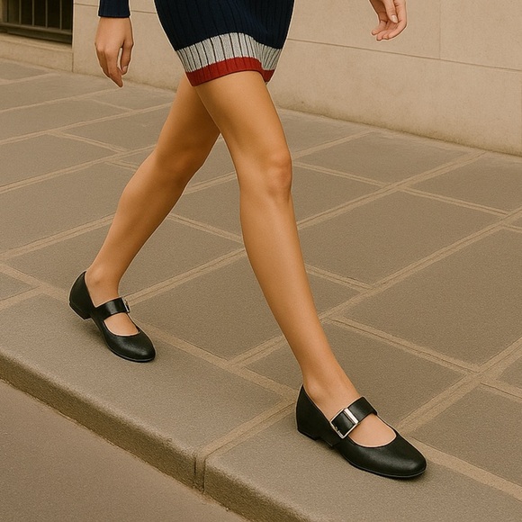 DV by Dolce Vita Black Munich Flats with Buckle Strap – Women’s Size 9 NWB - Picture 2 of 10